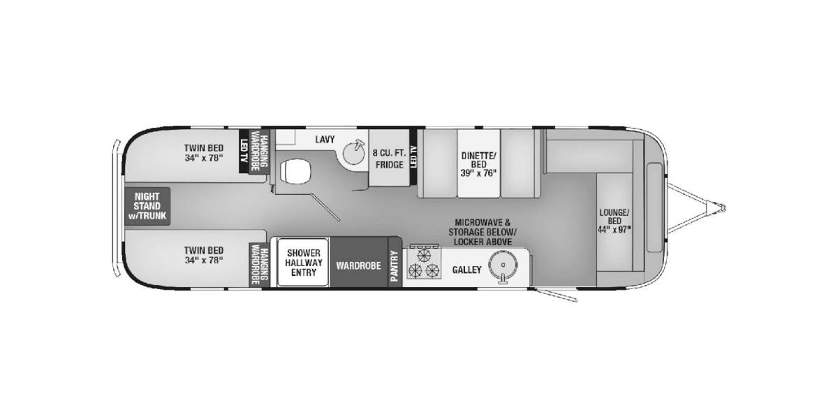 2018 Airstream International Serenity 30RB Twin Travel Trailer at Specialty RVs of Arizona STOCK# 544243 Floor plan Layout Photo