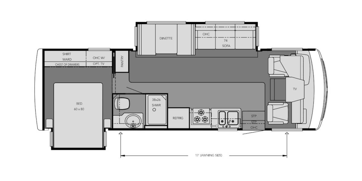 2008 Newmar Bay Star 2901 Class A at Specialty RVs of Arizona STOCK# A05326 Floor plan Layout Photo