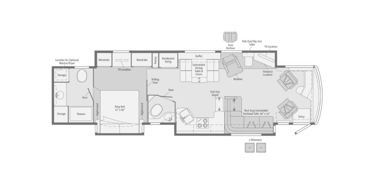 2014 Itasca Ellipse Freightliner 42QD Class A at Specialty RVs of Arizona STOCK# FM4132 Floor plan Layout Photo
