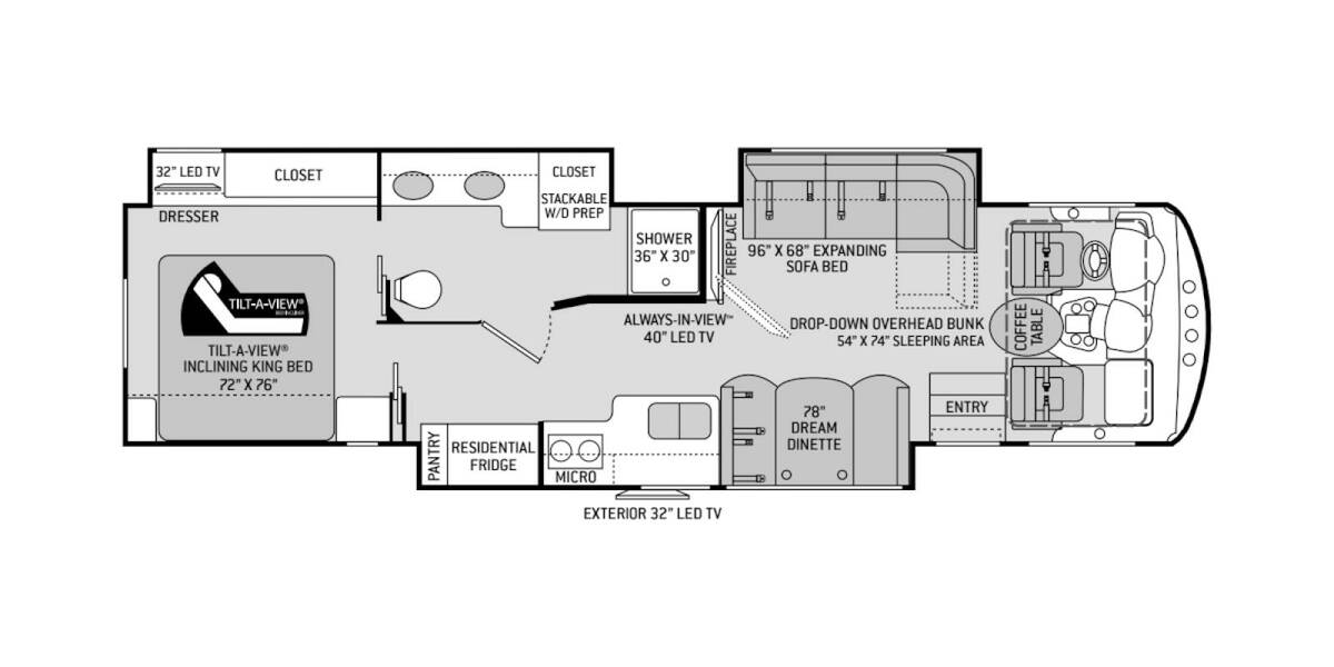 2018 Thor Challenger Ford F-53 37YT Class A at Specialty RVs of Arizona STOCK# A18564 Floor plan Layout Photo
