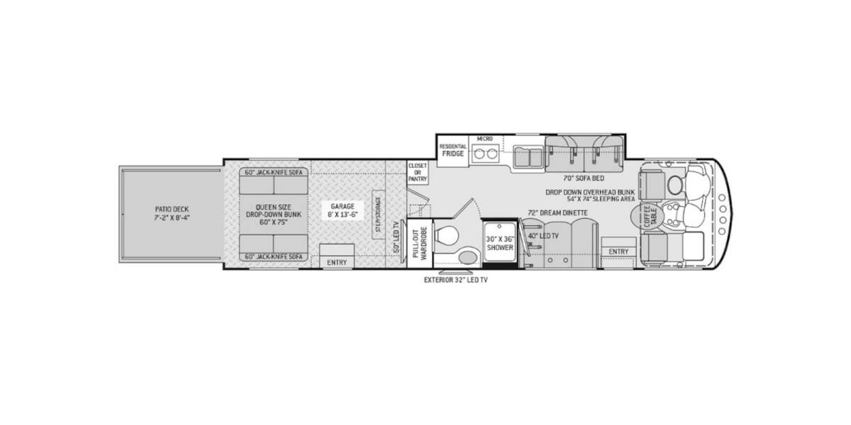2018 Thor Outlaw Ford F-53 Toy Hauler 37BG Class A at Specialty RVs of Arizona STOCK# A12751 Floor plan Layout Photo